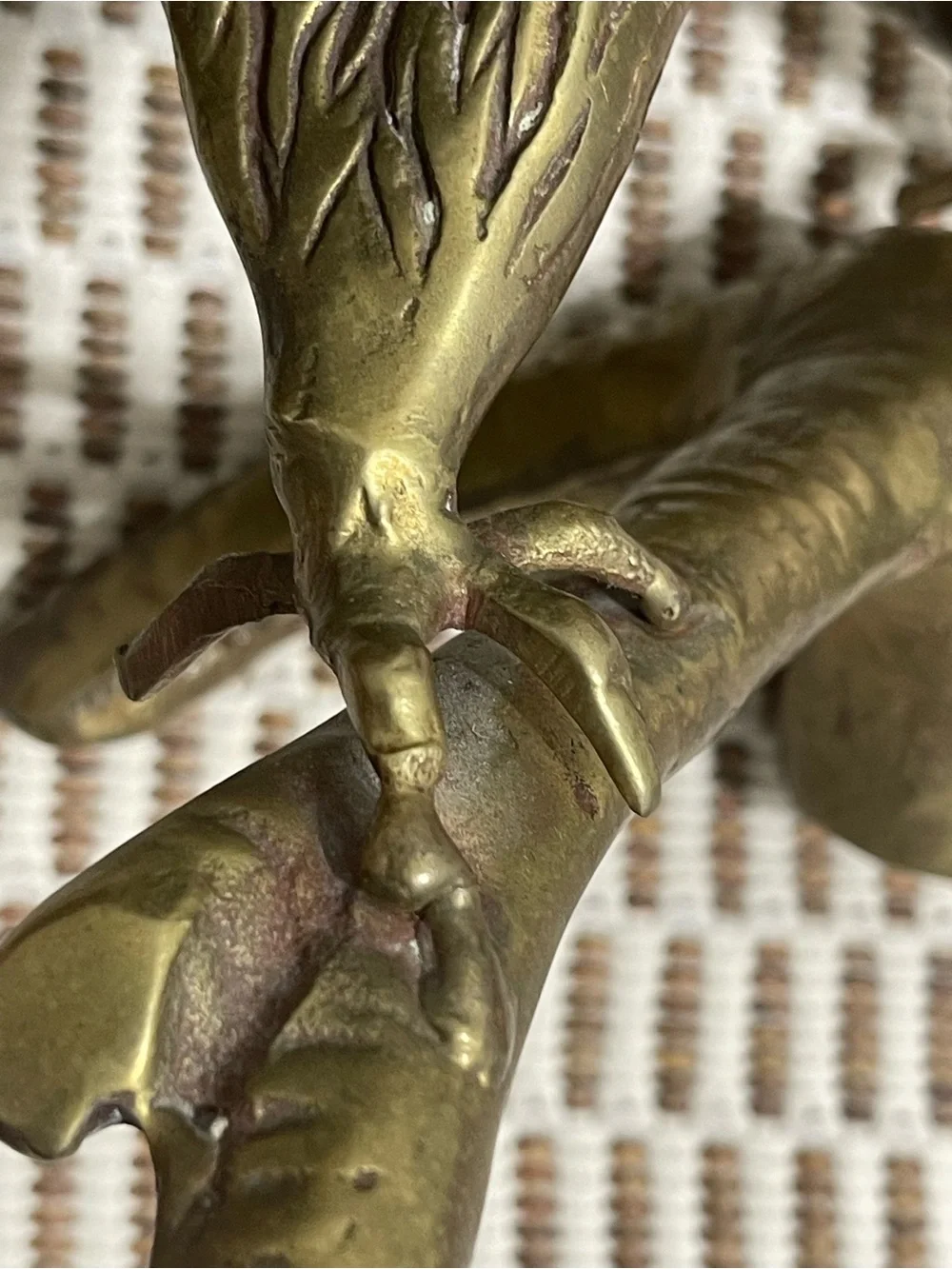 Brass Eagle Sculpture - Antique Finish Gold Tone Home Accent